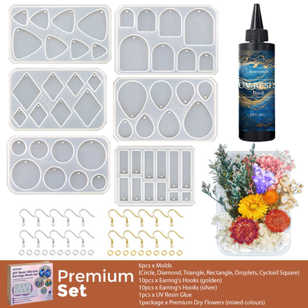 GFOUK® DIY Resin Silicone Earrings Molds Set