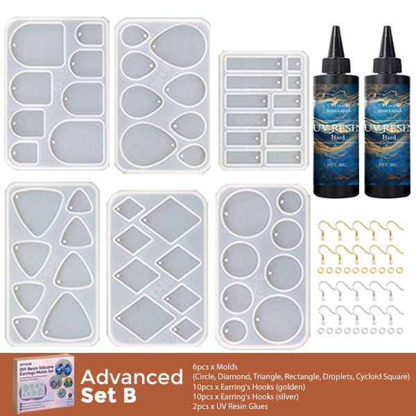 GFOUK® DIY Resin Silicone Earrings Molds Set