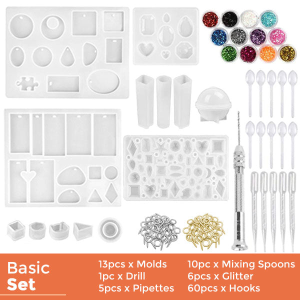 Sugoola® 141pcs Resin Silicone Molds DIY Kit