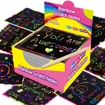 Sugoola® Rainbow Scratch Notes (50/100/150PCS)