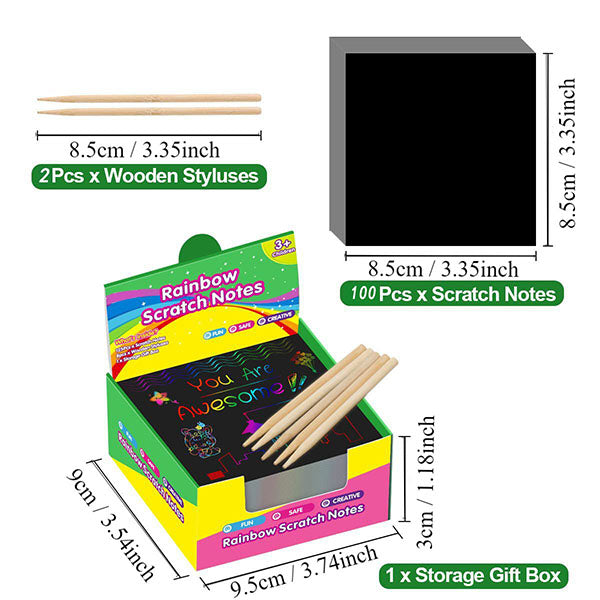 Sugoola® Rainbow Scratch Notes (50/100/150PCS)