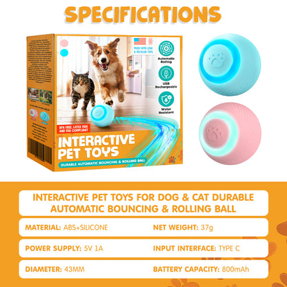 Sugoola® Interactive Pet Toys for Dog & Cat Durable Automatic Bouncing & Rolling Ball