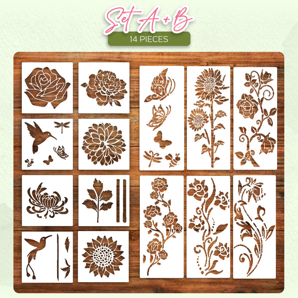 Sugoola® Garden Fence Large Flower Stencils DIY Decoration Bloom Trace