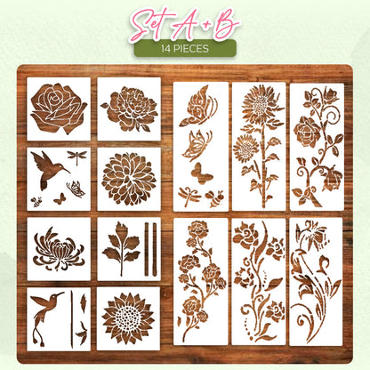Sugoola® Garden Fence Large Flower Stencils DIY Decoration Bloom Trace