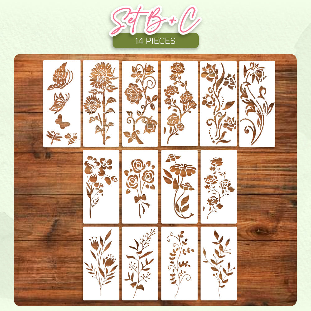 Sugoola® Garden Fence Large Flower Stencils DIY Decoration Bloom Trace