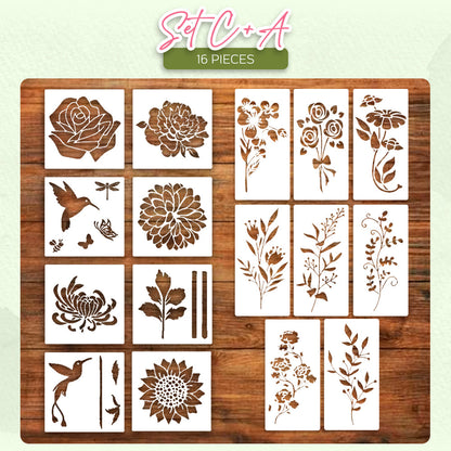 Sugoola® Garden Fence Large Flower Stencils DIY Decoration Bloom Trace