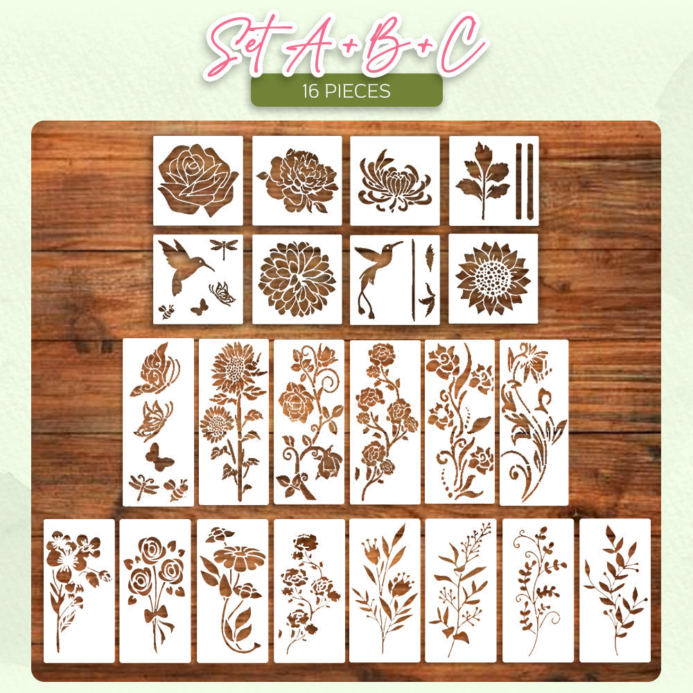 Sugoola® Garden Fence Large Flower Stencils DIY Decoration Bloom Trace