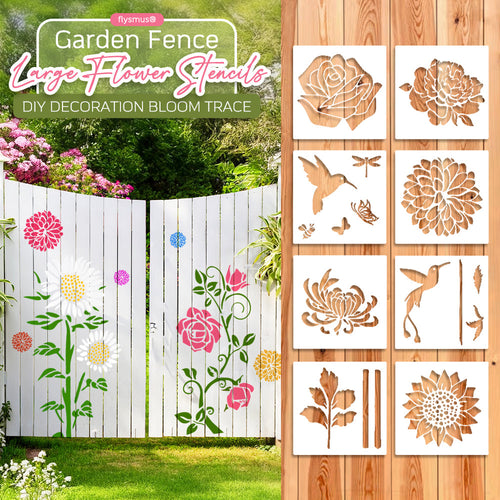 Sugoola® Garden Fence Large Flower Stencils DIY Decoration Bloom Trace