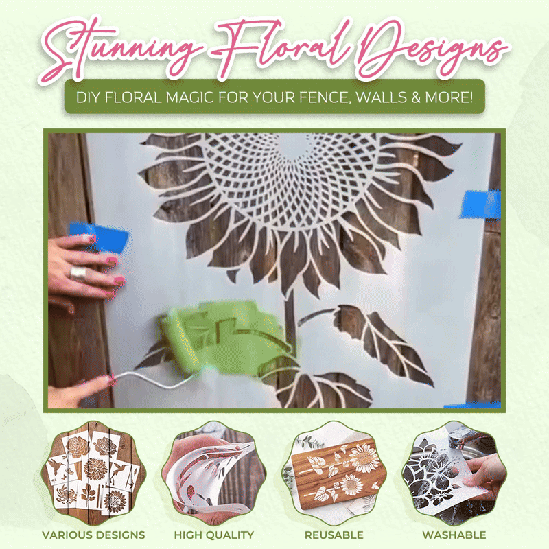 Sugoola® Garden Fence Large Flower Stencils DIY Decoration Bloom Trace