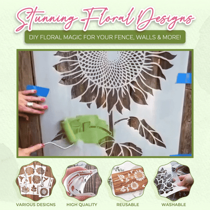 Sugoola® Garden Fence Large Flower Stencils DIY Decoration Bloom Trace