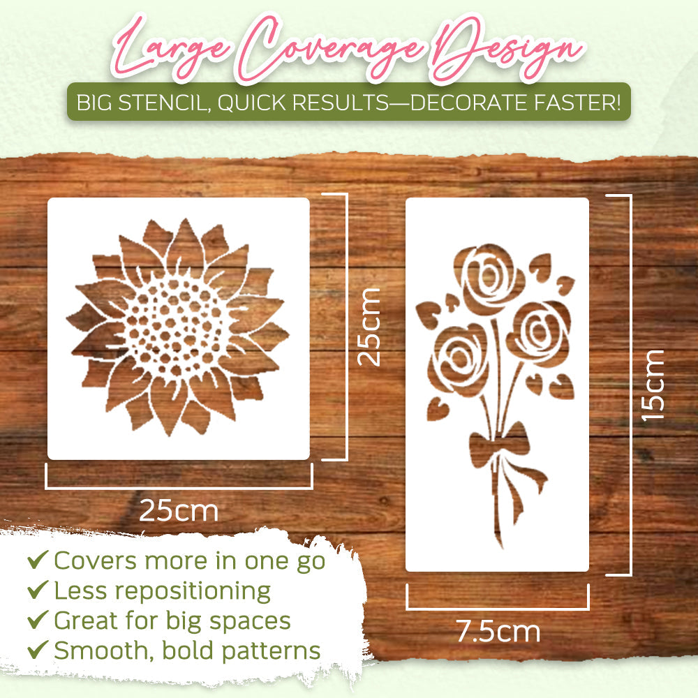 Sugoola® Garden Fence Large Flower Stencils DIY Decoration Bloom Trace